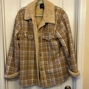 Sweet Rain Plaid Sherpa-Lined Jacket